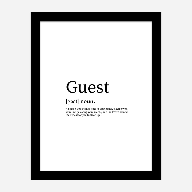 Guest Definition Typography Wall Art