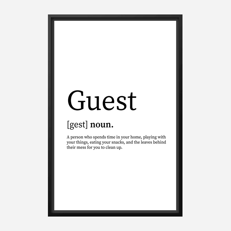 Guest Definition Typography Wall Art