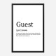 Guest Definition Typography Wall Art