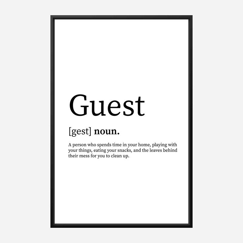 Guest Definition Typography Wall Art