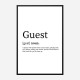 Guest Definition Typography Wall Art