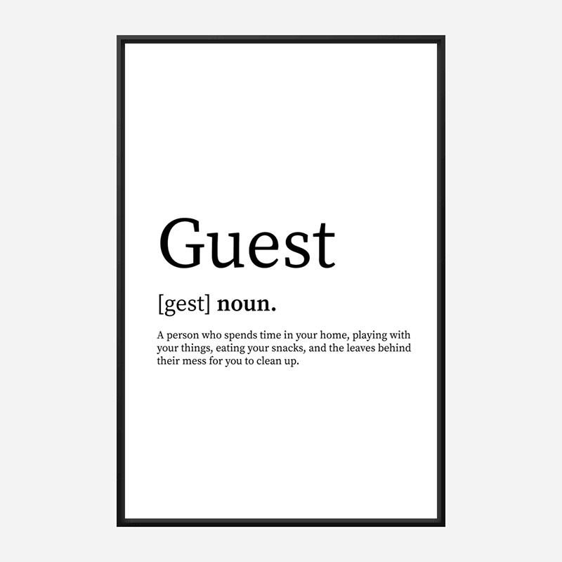 Guest Definition Typography Wall Art