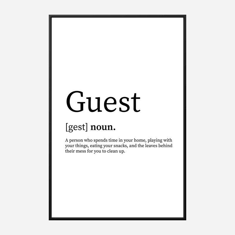 Guest Definition Typography Wall Art