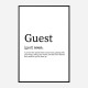 Guest Definition Typography Wall Art