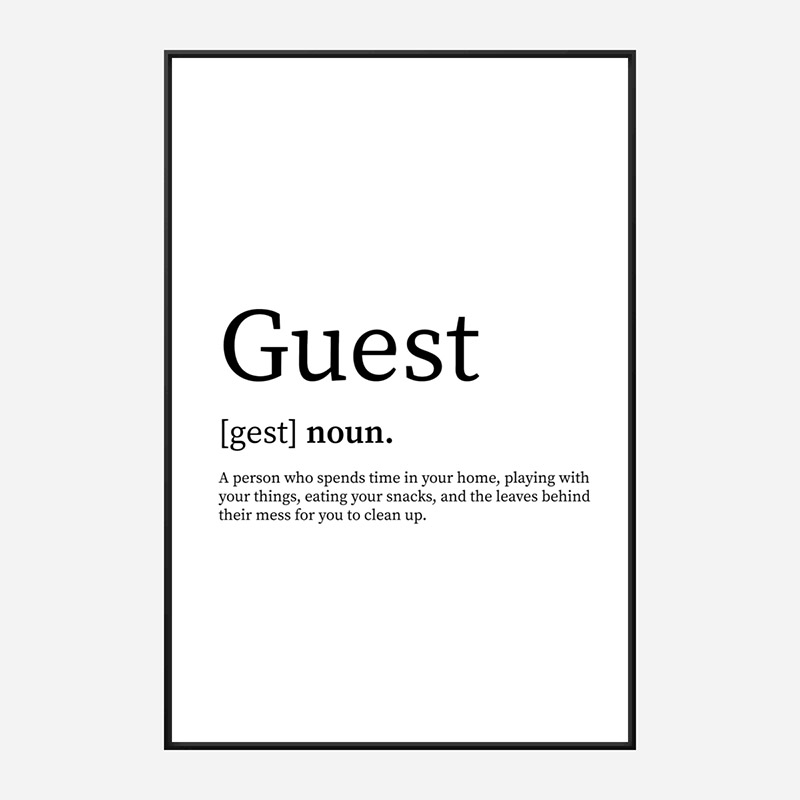 Guest Definition Typography Wall Art