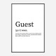 Guest Definition Typography Wall Art