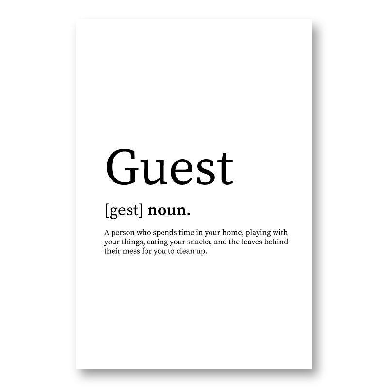 Guest Definition Typography Wall Art