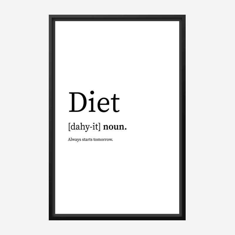 Diet Definition Typography Wall Art