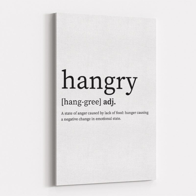 Hangry Definition Typography Wall Art