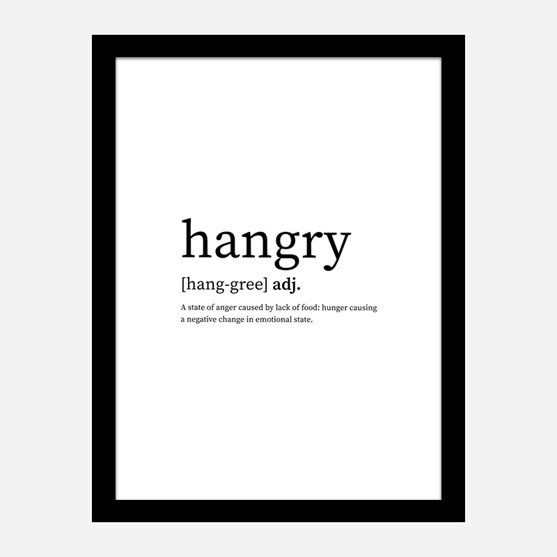 Hangry Definition Typography Wall Art