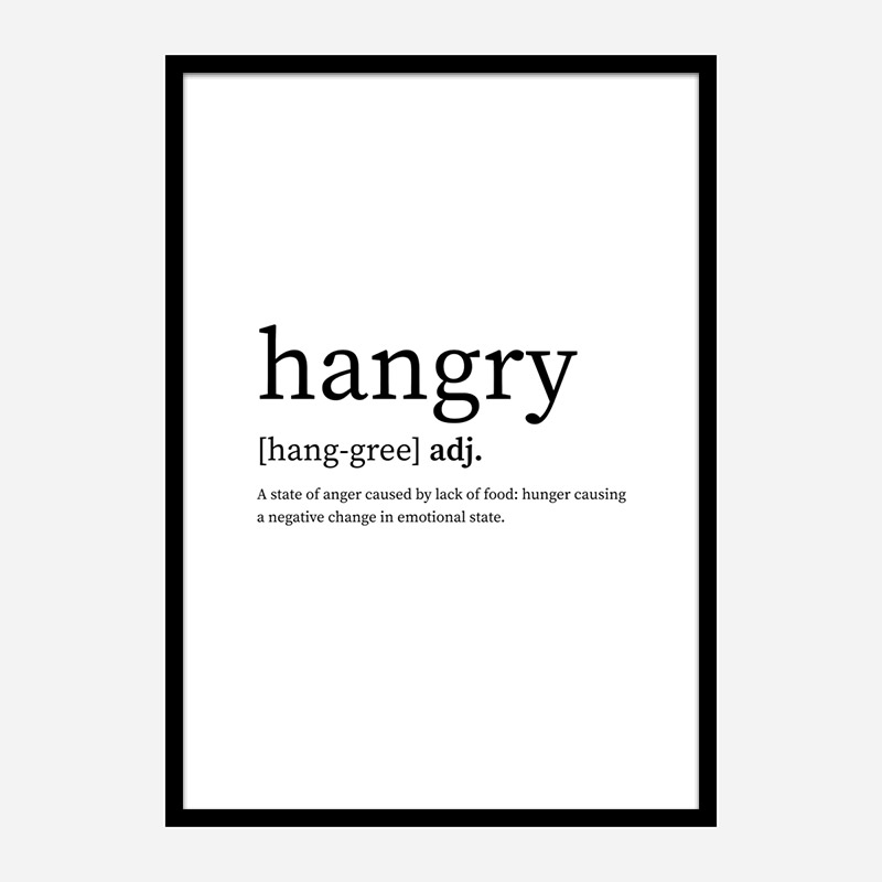 Hangry Definition Typography Wall Art