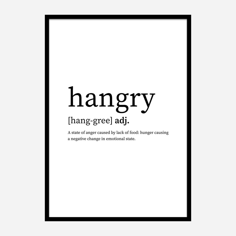 Hangry Definition Typography Wall Art