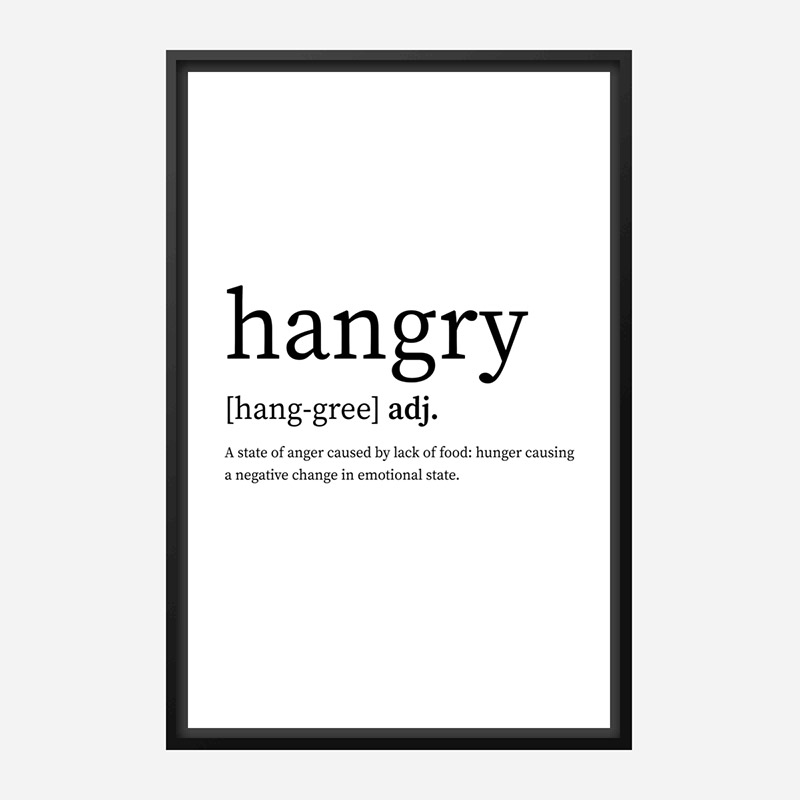 Hangry Definition Typography Wall Art