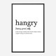 Hangry Definition Typography Wall Art