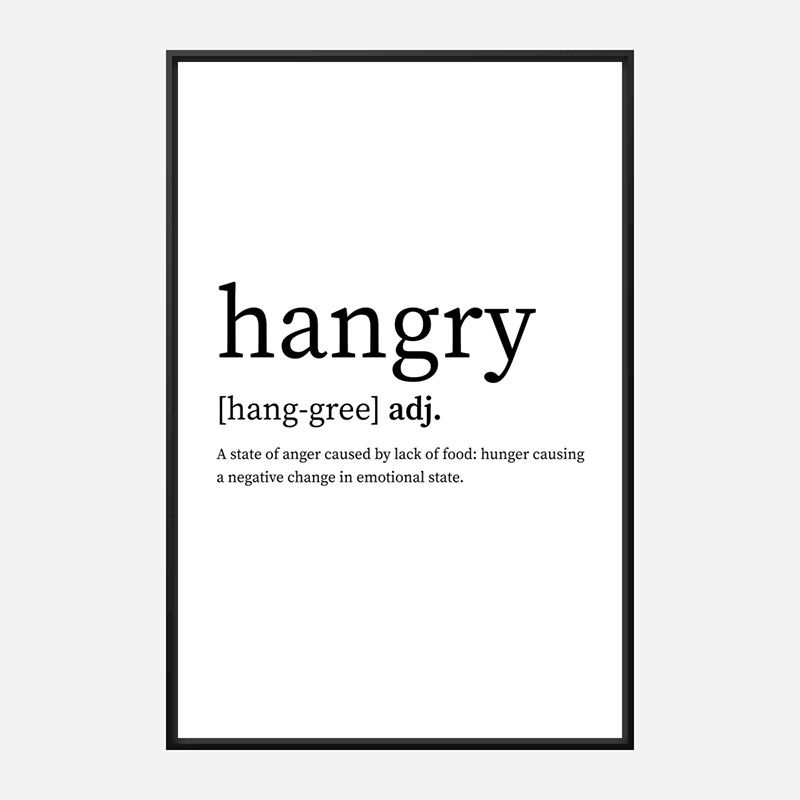 Hangry Definition Typography Wall Art