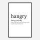 Hangry Definition Typography Wall Art