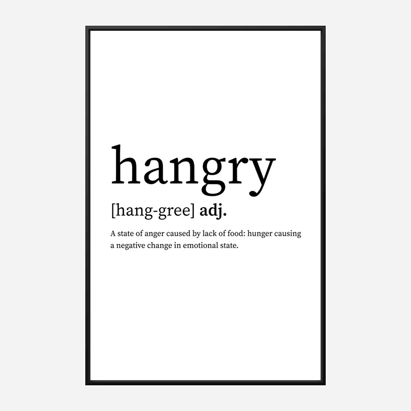 Hangry Definition Typography Wall Art