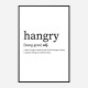 Hangry Definition Typography Wall Art