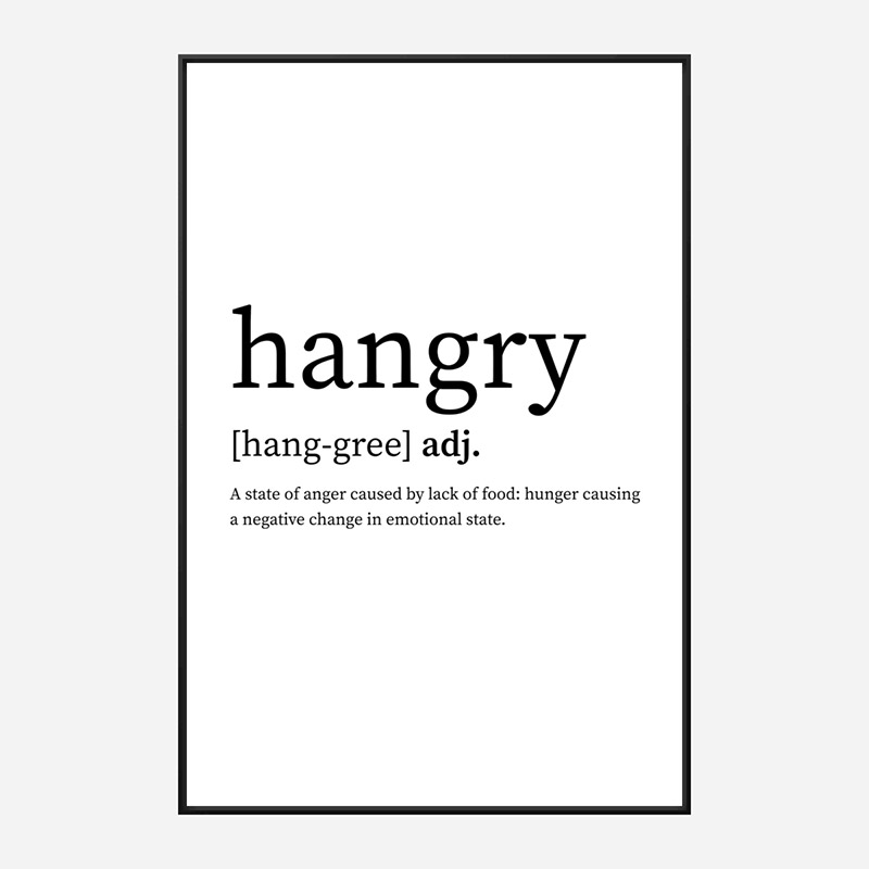 Hangry Definition Typography Wall Art