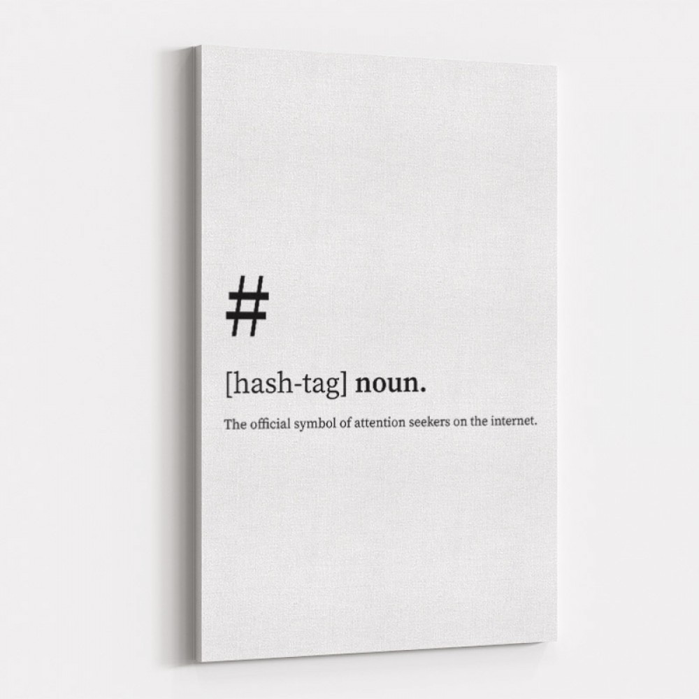 Hashtag Definition Typography Wall Art