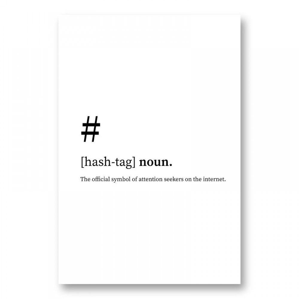 Hashtag Definition Typography Wall Art