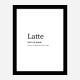 Latte Definition Typography Wall Art