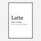 Latte Definition Typography Wall Art