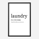 Laundry Definition Typography Wall Art