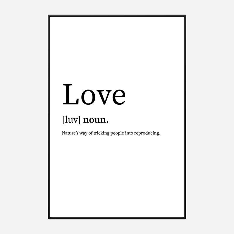 Love Definition Typography Wall Art