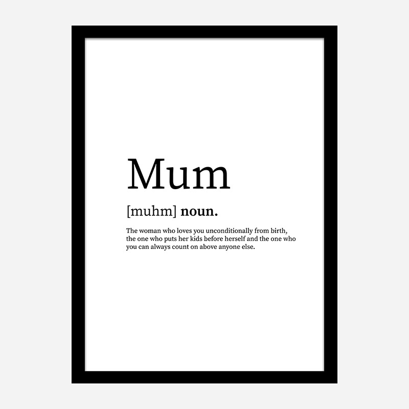 Mum Definition Typography Wall Art