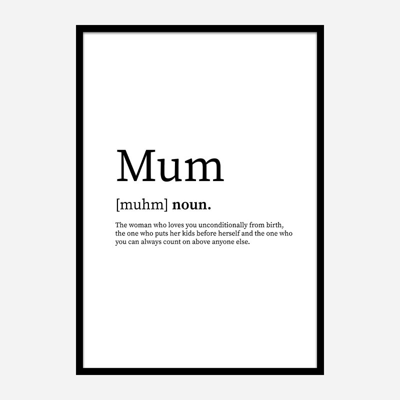 Mum Definition Typography Wall Art