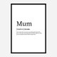 Mum Definition Typography Wall Art