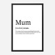 Mum Definition Typography Wall Art