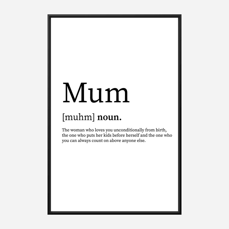 Mum Definition Typography Wall Art