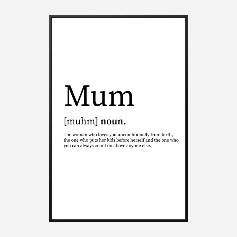 Mum Definition Typography Wall Art