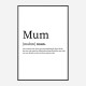 Mum Definition Typography Wall Art