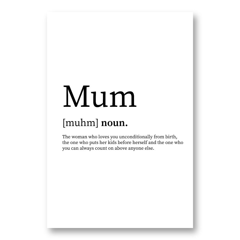 Mum Definition Typography Wall Art