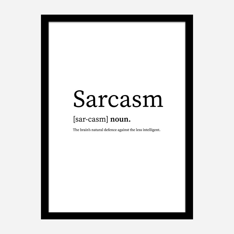 Sarcasm Definition Typography Wall Art