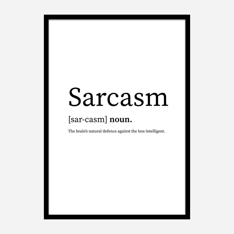 Sarcasm Definition Typography Wall Art