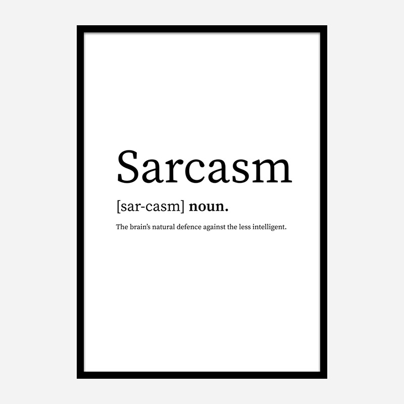 Sarcasm Definition Typography Wall Art