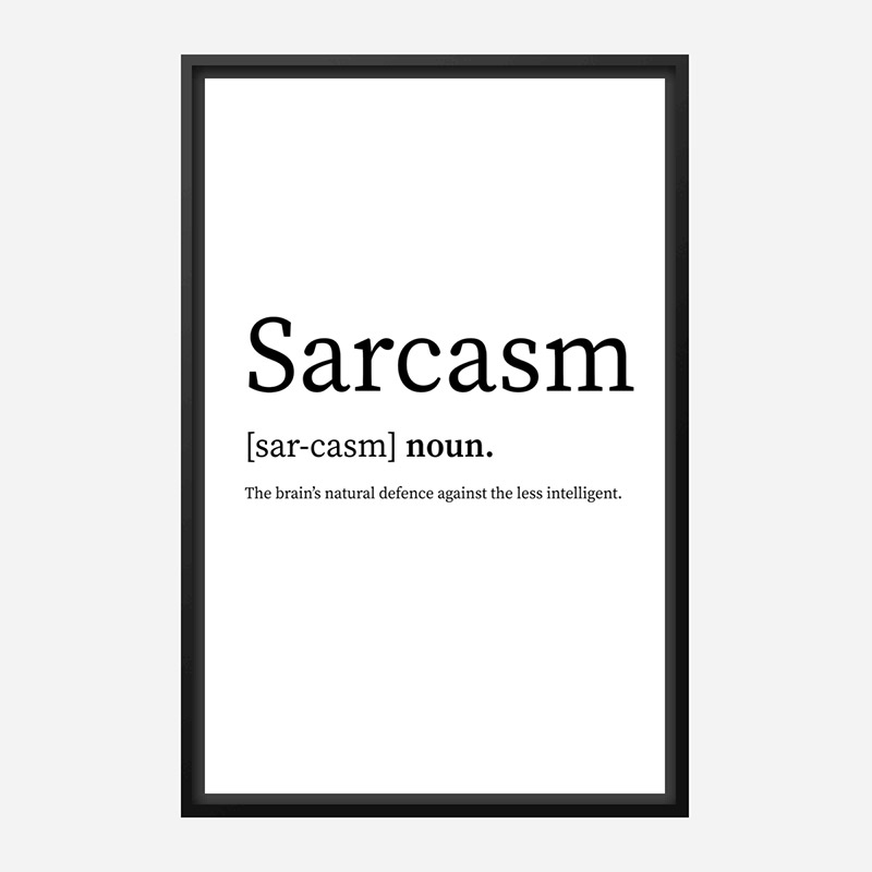 Sarcasm Definition Typography Wall Art