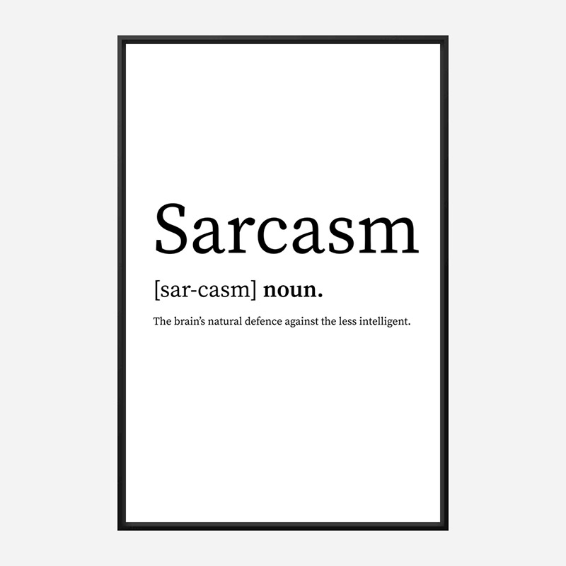 Sarcasm Definition Typography Wall Art