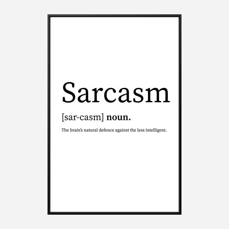 Sarcasm Definition Typography Wall Art