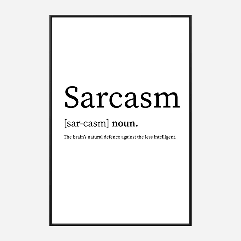 Sarcasm Definition Typography Wall Art