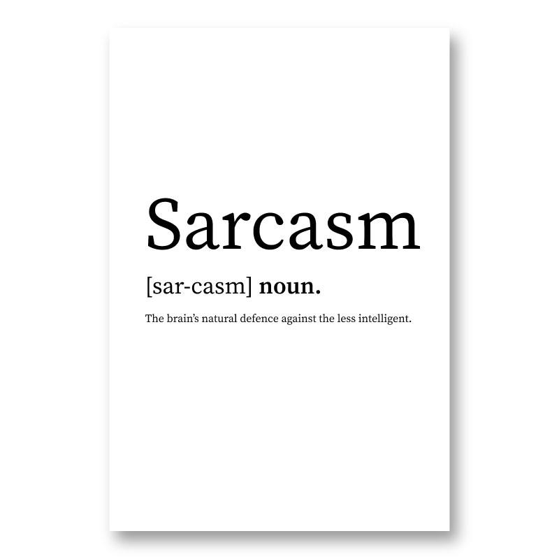 Sarcasm Definition Typography Wall Art