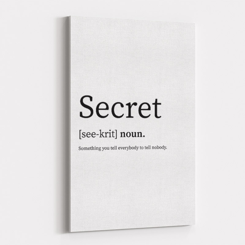 Secret Definition Typography Wall Art