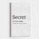 Secret Definition Typography Wall Art