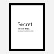 Secret Definition Typography Wall Art