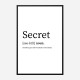 Secret Definition Typography Wall Art