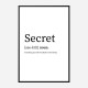 Secret Definition Typography Wall Art